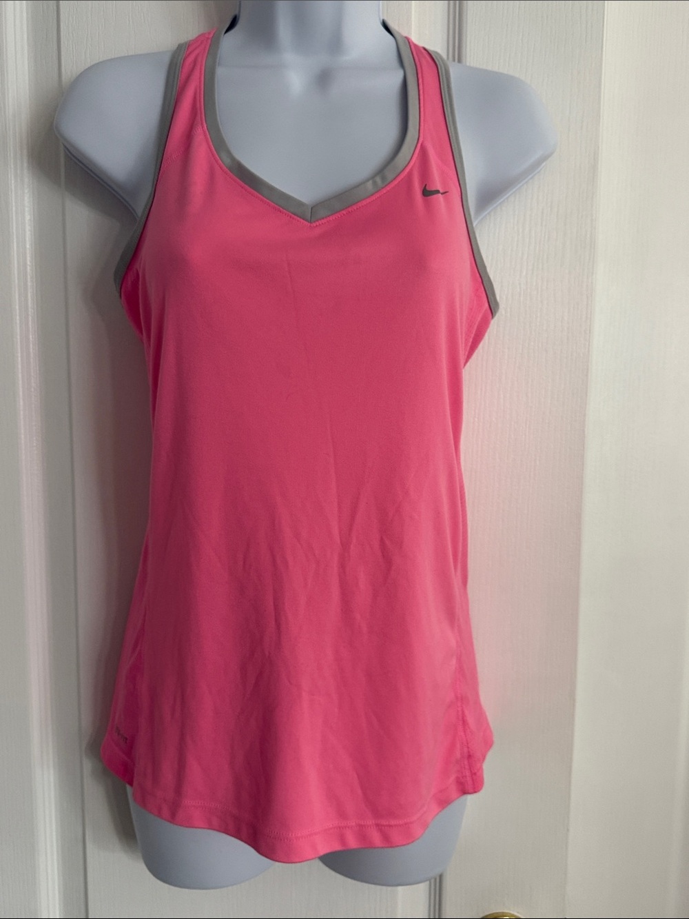 Nike Pink Racerback Athletic Tank with Gray Trim